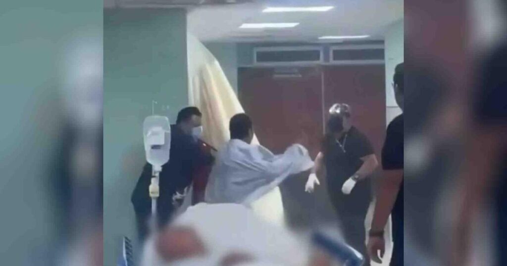 ¡Caos en hospital! Paciente ataca a médicos con extintor